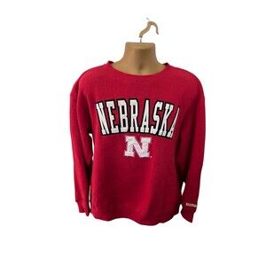 Nebraska Huskers Crewneck Sweatshirt Red L